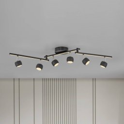JUST LIGHT. GmbH JUST LIGHT. Jarik LED downlight, 6-bulb, black, 3,000 K