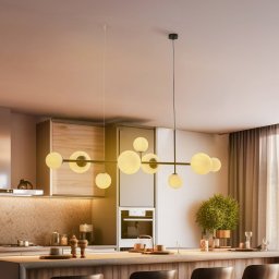 ALDEX Joel pendant light, black/white, 9-bulb