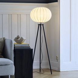 PR Home Base floor lamp, black, height 125 cm, textile
