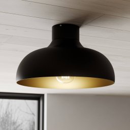 Luminex Basca ceiling light, black exterior, gold interior
