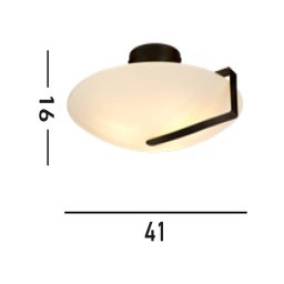 Searchlight Sundial ceiling light, black/opal white, steel, glass, E27