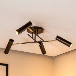 Luminex Axion ceiling light, 4-bulb, titanium-coloured, steel