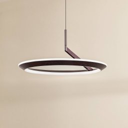 Lucande Eldra LED pendant light, coffee brown, Ø 55 cm, CCT