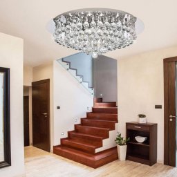 Searchlight Hanna ceiling chrome glass crystal globes 55 cm