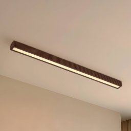 Lucande LED ceiling light Emara, dark wood, oak, dimmable