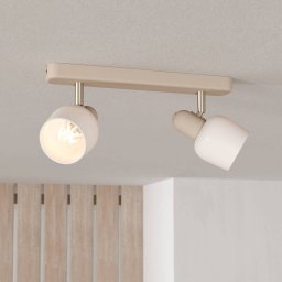 EGLO Corato downlight, sand/nickel/opal, 2-bulb.