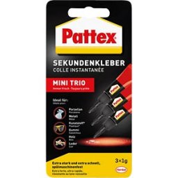 PATTEX PSMT3 - Pattex Superglue Mini Trio PSMT3, 3 x 1 g