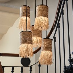 MARKET SET Formentera hanging light, 5-bulb, round
