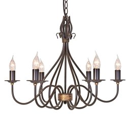 Elstead Windermere chandelier with six bulbs