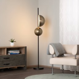 Avonni Floor lamp LM-9113-2BSY, black, metal, 180 cm high, E14