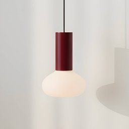 ALDEX Flo pendant light, red, 1-bulb, glass