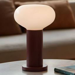 ALDEX Flo table lamp, red, Ø 19 cm, glass