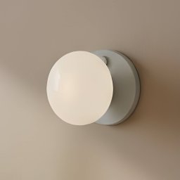 ALDEX Flo wall light, grey, Ø 19 cm, glass