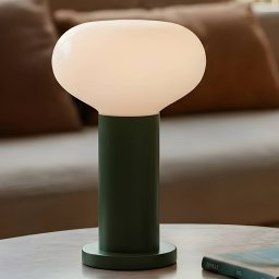 ALDEX Flo table lamp, green, Ø 19 cm, glass