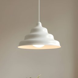 ALDEX Fala pendant light, white, Ø 23 cm, glass