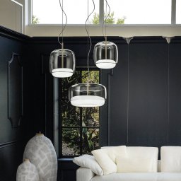 Vistosi Jube SP G LED hanging lamp, glass, clear/white
