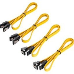SONERO X-SATA020-050G-4 - Cable set, 4x SATA 6-Gbps (2x with angled, 2x without) 50 cm, ye