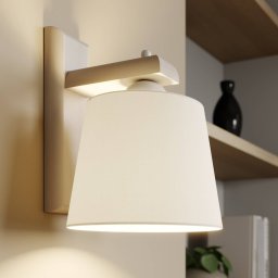 Lamkur Sweden wall light with wooden frame, antique white