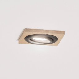 Lamkur Lighting Tobby recessed ceiling light, 10 x 10 cm, set of 3, oak wood, GU10