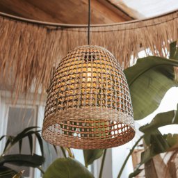 Newgarden hanging light Positano, natural, seagrass, Ø33cm, IP44