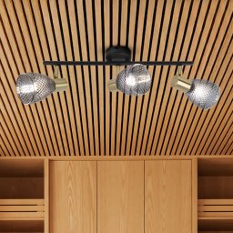 Näve Lindita ceiling light, 3-bulb, glass, smoke grey, E14