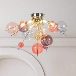 Näve Explosion ceiling light, Ø 57 cm, glass, pastel colours, G9