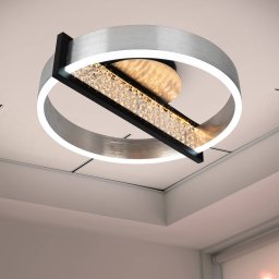 Näve Yvaris LED ceiling light, silver, CCT, remote control