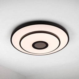 Näve Genua LED ceiling lamp, black, iron, CCT, remote control