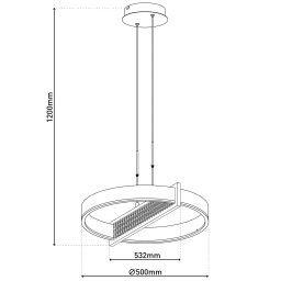Näve Yvaris LED pendant light, silver, CCT, remote control