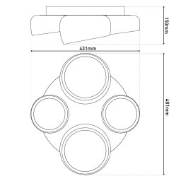 Näve Eliora LED ceiling lamp, 4-bulb, white, CCT, remote control