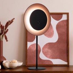 Näve Solan LED rechargeable table lamp, black/brown, solar-powered, IP54