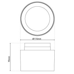 Näve Trimes LED downlight, Ø 11.5 cm, black, CCT, step-dim