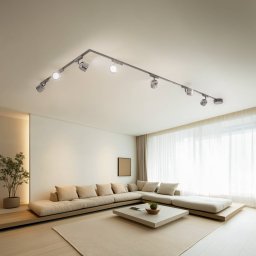 Lindby Track lighting system 48V Lumaro spots 7-bulb black Ø8cm dimmable