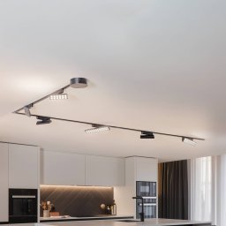 Lindby Lumaro track lighting system, Points, 6-bulb, black, 48V, dimmable