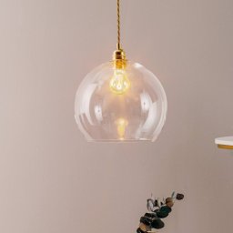 EBB & FLOW Rowan pendant lamp clear glass, gold Ø 28 cm