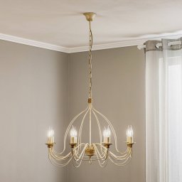 Kögl Chandelier FILO, eight-bulb, antique white