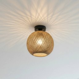 MODELSA Yumak ceiling light, brown, Ø 26 cm, cable, 1-bulb