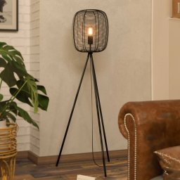 EGLO Rinroe floor lamp, height 140.5 cm, black, steel