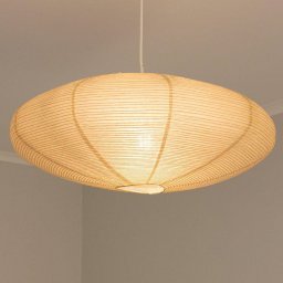 PR Home Yuni hanging light, beige, paper, Ø 58 cm, E27
