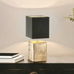 FISCHER & HONSEL Ouro table lamp, black/antique bronze, 35 cm, textile/ceramic