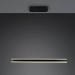 Trio Lighting Arcola LED hanging light, black, length 115 cm, CCT, 2-bulb