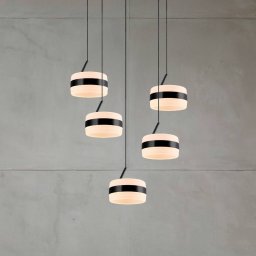 Trio Lighting Dios LED hanging light, black, Ø 45 cm, CCT, 5-bulb
