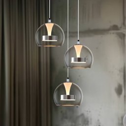 Trio Lighting Flynt LED hanging light, Ø 42 cm, chrome-coloured, metal, CCT 3-bulb