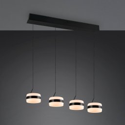 Trio Lighting Dios LED hanging light, black, length 85 cm, CCT, 4-bulb