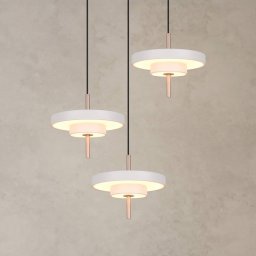 Trio Lighting Keaton LED hanging light, light grey, Ø 45 cm, metal, CCT 3-bulb