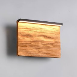 Trio Lighting Kalea LED wall lamp, width 20 cm, wood colour, wood