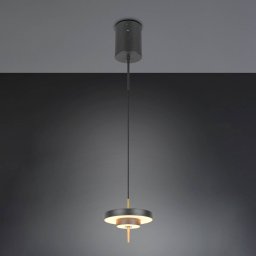 Trio Lighting Keaton LED hanging light, black/gold, Ø 20 cm, metal, CCT