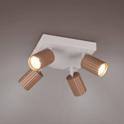 Trio Lighting Ceiling spotlight Soka, brown/grey, length 20 cm, metal, 4-bulb.