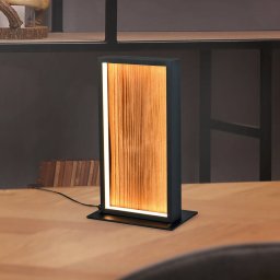 Trio Lighting Kalea LED table lamp, height 30 cm, wood colour, wood