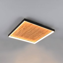 Trio Lighting Kalea LED ceiling lamp, length 45 cm, wood colour, wood